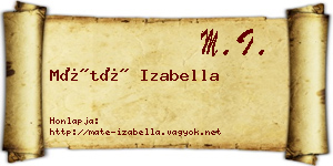 Máté Izabella névjegykártya