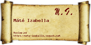 Máté Izabella névjegykártya